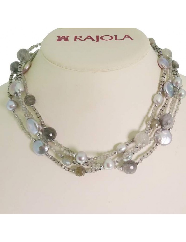 Rajola Necklace - Candy - Choker-Multistrand-Labradorite-Pearls-5442511