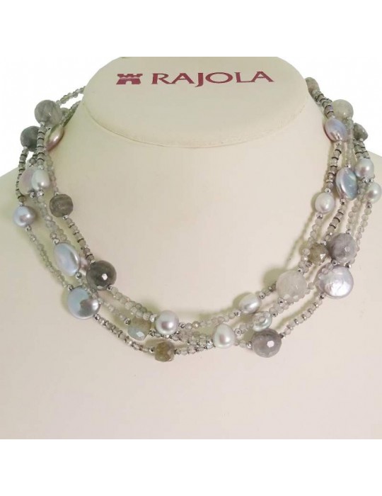 Rajola Necklace - Candy - Choker-Multistrand-Labradorite-Pearls-5442511