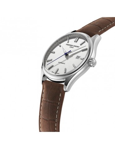Frederique Constant Watch - Classics Index Automatic 40mm Silver Guilloche - Brown Leather Strap - 0 2