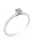 Davite&Delucchi Ring - Solitaire in 18k White Gold with Natural Diamond 0.17 ct - 0