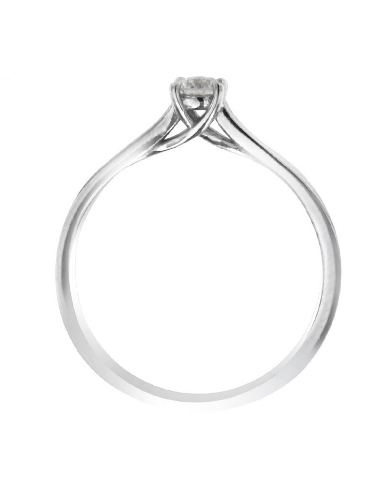 Davite&Delucchi Ring - Solitaire in 18k White Gold with Natural Diamond 0.17 ct - 0