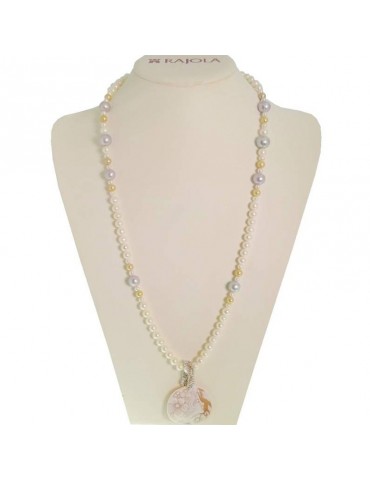 Collana Rajola - Atena - Lunga - Perle - Cammeo - Donna Incisa -544394