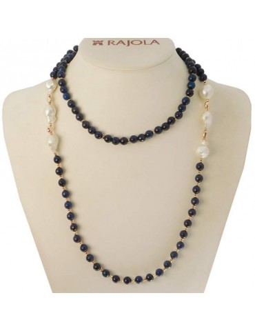 Collana Rajola da Donna - Vita - Lunga - Perle - Agata Blu - 546582