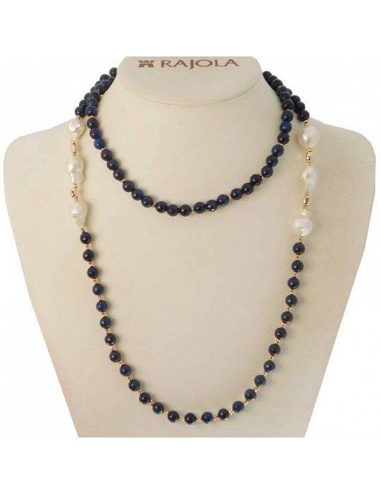 Rajola Necklace for Women - Waist - Long - Pearls - Blue Agate - 546582