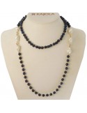 Collana Rajola da Donna - Vita - Lunga - Perle - Agata Blu - 546582