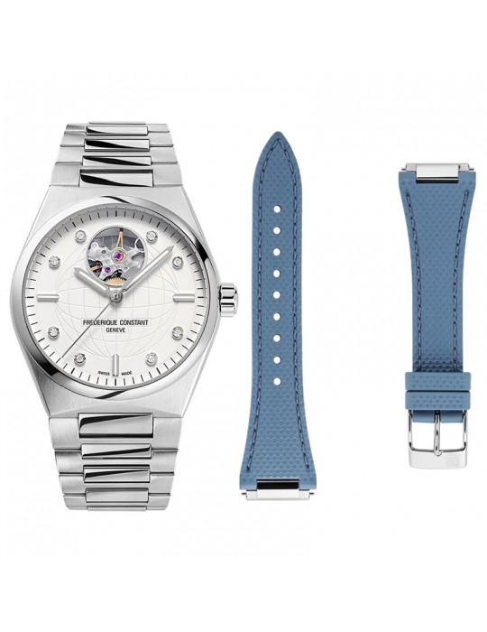 Frederique Constant Watch - Highlife Lady Heart Beat Automatic 34mm Silver with Diamonds - 0