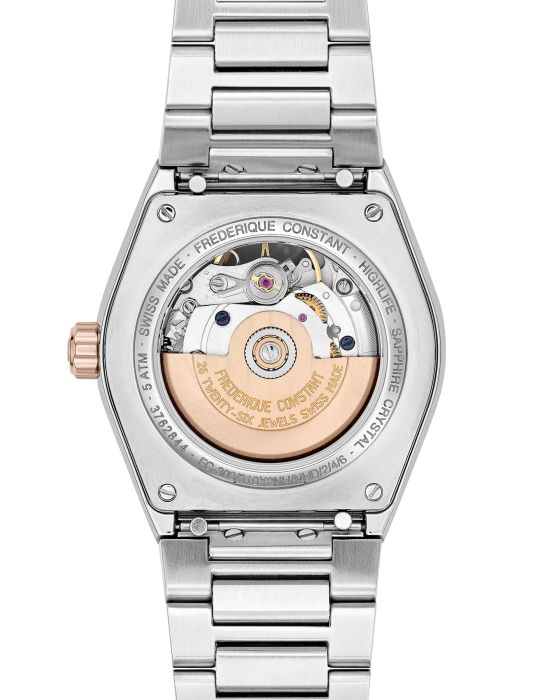 Frederique Constant - Highlife Lady Heart Beat Automatic 34mm Silver and Rose Gold Watch with Diamonds - 0