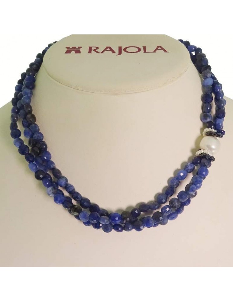 Rajola Necklace for Women - Flambè - Choker - Sodalite - Pearls-547095