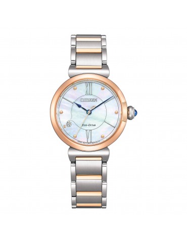 Citizen Women's Watch - Lady Maybell Eco-Drive 29mm Rose Gold Mother of Pearl with Natural Diamonds - 0