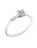 Anello Davite&Delucchi - Solitario in Oro Bianco 18 carati con Diamante Naturale 0,19 ct - 0