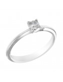 Anello Davite&Delucchi - Solitario in Oro Bianco 18 carati con Diamante Naturale 0,17 ct - 0