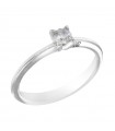 Davite&Delucchi Ring - Solitaire in 18k White Gold with Natural Diamond 0.17 ct - 0