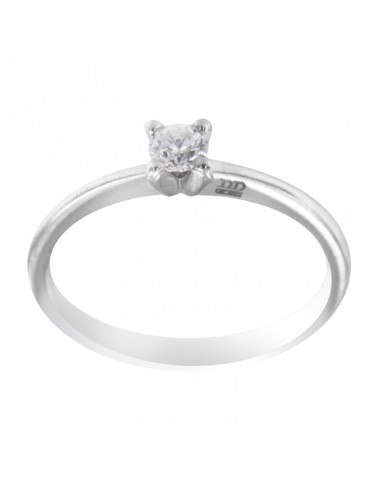 Davite&Delucchi Ring - Solitaire in 18k White Gold with Natural Diamond 0.17 ct - 0 2