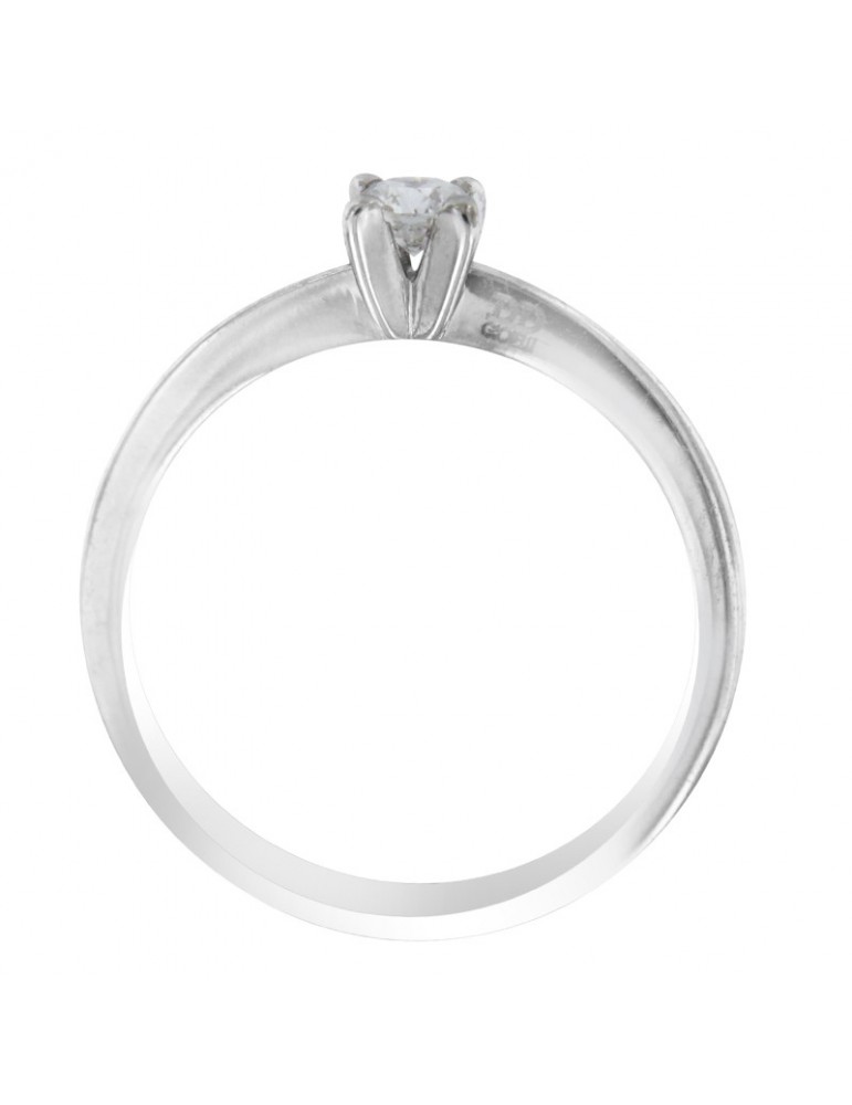 Davite&Delucchi Ring - Solitaire in 18k White Gold with Natural Diamond 0.17 ct - 0