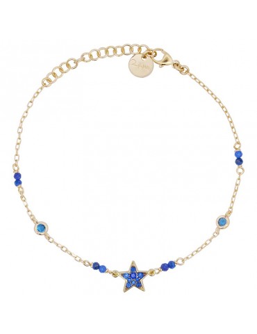 Rue Des Mille Bracelet - Star - Blue Zircons - BRZ018M1STECAU