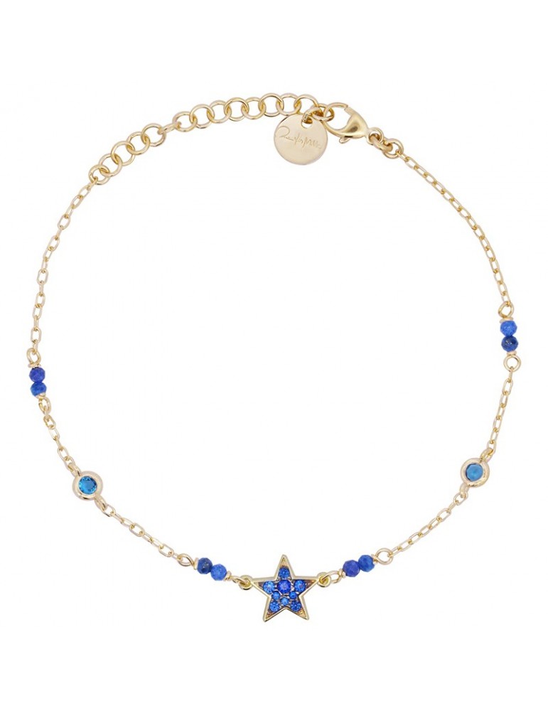 Rue Des Mille Bracelet - Star - Blue Zircons - BRZ018M1STECAU