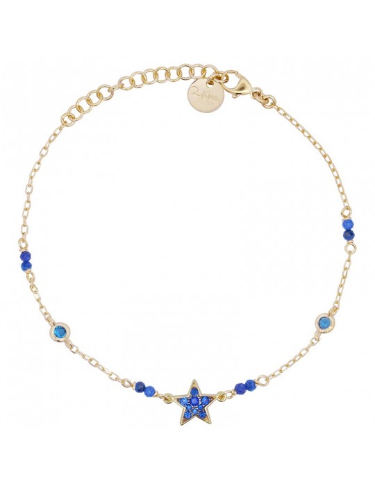 Rue Des Mille Bracelet - Star - Blue Zircons - BRZ018M1STECAU