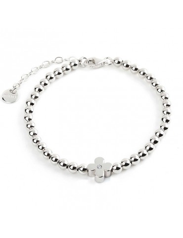 JACK&CO WOMEN'S SILVER BRACELET WITH FOUR-LEAF CLOVER - 0