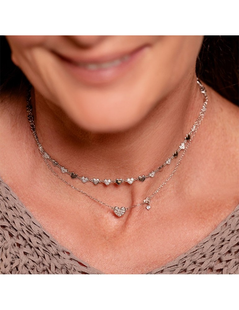 Rue Des Mille Necklace - Stardust Ten - Heart - Zircons - GRZ018M1CUORH