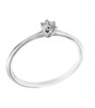 Davite&Delucchi Ring - Solitaire in 18k White Gold with Natural Diamond 0.15 ct - 0