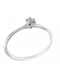 Davite&Delucchi Ring - Solitaire in 18k White Gold with Natural Diamond 0.15 ct - 0