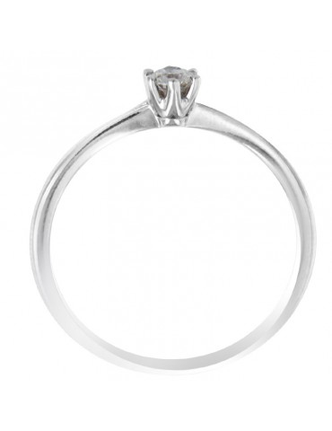 Davite&Delucchi Ring - Solitaire in 18k White Gold with Natural Diamond 0.15 ct - 0 2