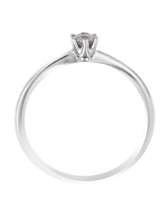 Anello Davite&Delucchi - Solitario - Oro Bianco - Diamante 0,15 ct