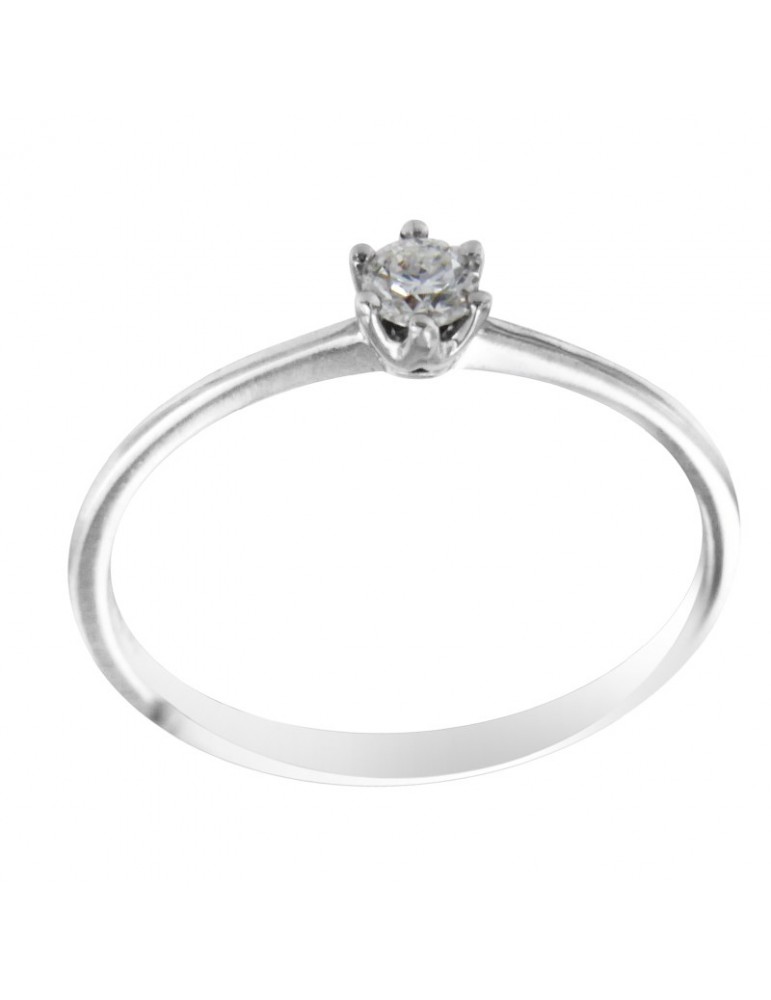 Anello Davite&Delucchi - Solitario - Oro Bianco - Diamante 0,15 ct