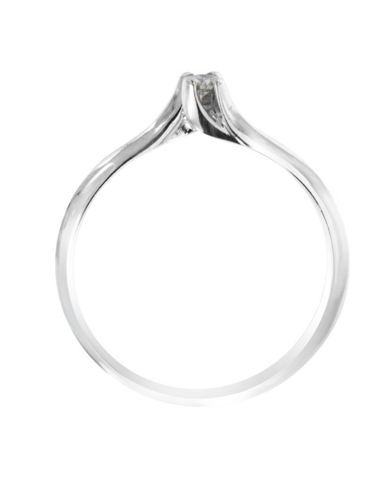 Anello Davite&Delucchi - Solitario - Oro Bianco 18 kt - Diamante 0,05 ct