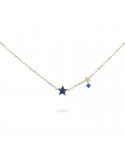 Rue Des Mille Necklace - Stardust Ten-Star-Blue Zircons-GRZ018M1STECAU