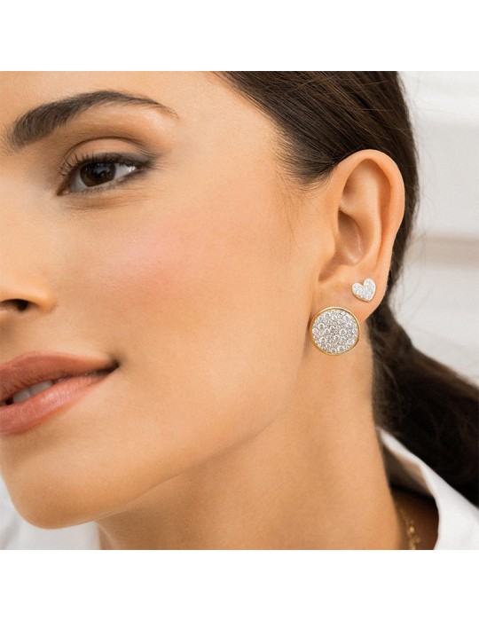 Orecchini Rue Des Mille -a Lobo - Cuore -Zirconi Bianchi-ORZ018M1CUOAU