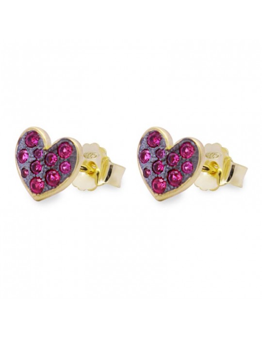 Orecchini Rue Des Mille - Lobo - Cuore - Zirconi Rossi -ORZ018M1CUOCAU