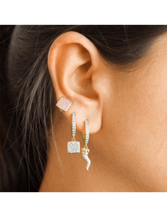 Rue Des Mille earrings - Stardust Ten - Square - Zircons - ORZ018M1TVCAU