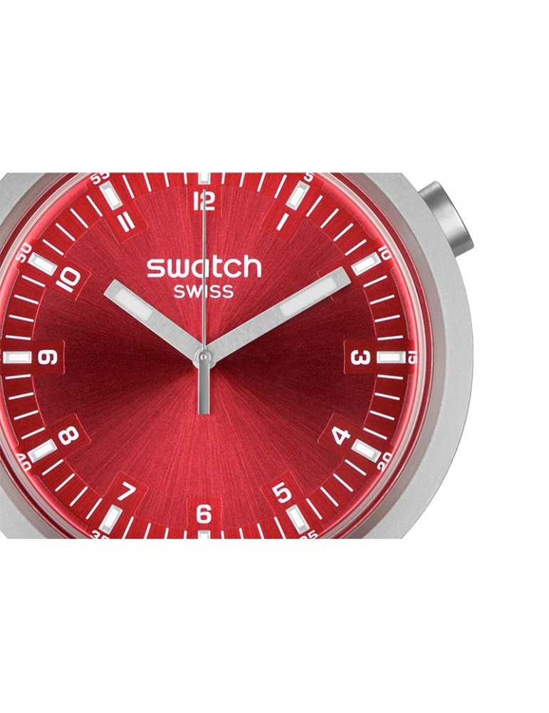 Swatch Watch - Big Bold-Scarlet Shimmer-Silver-47mm-Red-SB07S104G