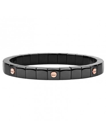 Roberto Demeglio Bracelet - Scacco in Glossy Black Ceramic with 7 Screws in 18K Rose Gold - 0