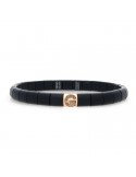 Roberto Demeglio Bracelet - Pura in Satin Black Ceramic with Letter G and Brown Diamonds 0.07 ct - 0