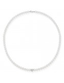 Lelune Necklace - Water Lily - Pearls - Heart - White Diamonds - LLNK35