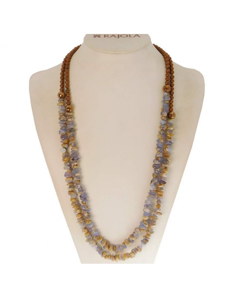 Collana Rajola - Lunga - Ematite Marrone - Calcedonio - B5688628