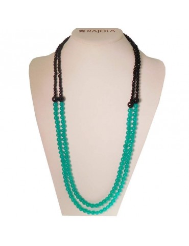Collana Rajola - Capricci - Lunga - Agata Verde - Onice Nero -B5688644