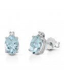 Orecchini Lelune Diamonds - Oro Bianco 18 carati - Diamanti - Acquamarina 2,00  - LDEAAM200003