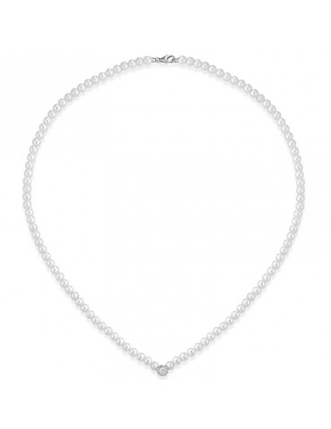 Lelune Necklace - Water Lily - Freshwater Pearls - Diamonds - LLNK8014