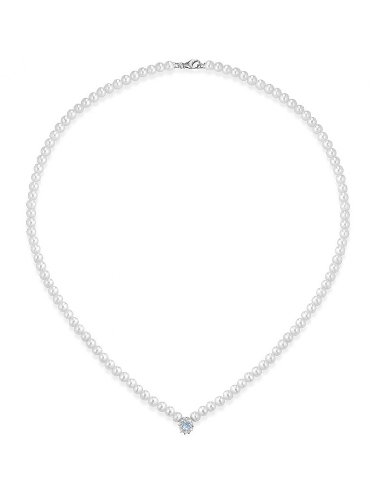 Collana Lelune - Ninfea - Filo di Perle - Acquamarina - LLNKAM15008