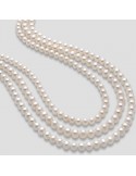 Miluna Necklace for Women - with Strand of Freshwater Pearls 6.5 - 7 mm and 18k White Gold Clasp - 50 centimeters - 0