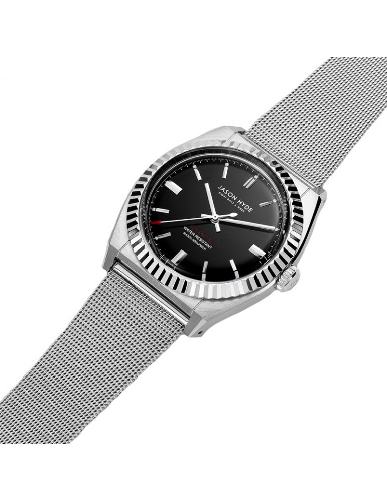 Orologio Jason Hyde - Uno - Solo Tempo - Silver - 40mm -Nero - JH10003