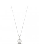Leluna Necklace - Classic - 18 kt White Gold - Pearl - Diamonds-LLPN535
