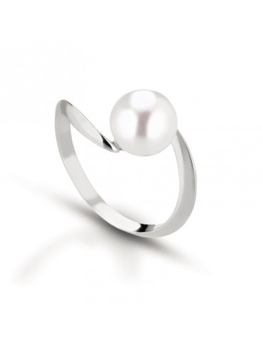Lelune Ring - Classic - White Gold - Pearl - Size 14 - LLRN20