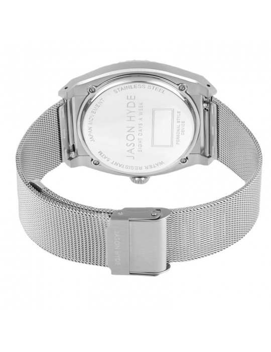 Orologio Jason Hyde - Uno - Solo Tempo - Silver - 40mm -Nero - JH10003