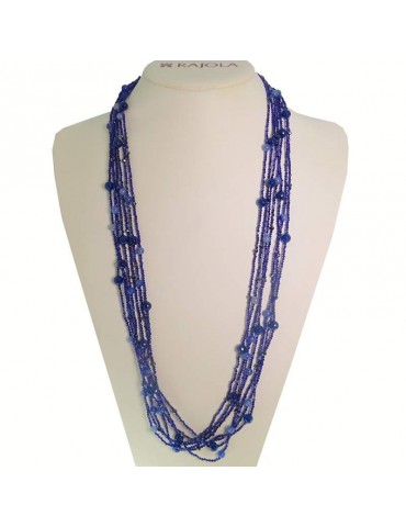 Rajola Necklace - Bubbles - Multistrand Blue Agate - Spinelli - 5432062L
