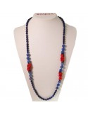 Collana Rajola - Hula - Lunga - Agata Blu - Corallo Rosso - 546142
