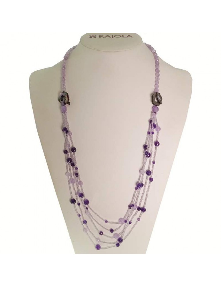 Rajola Necklace - Jazz - Long - Multistrand - Lavender Amethyst - 5468121